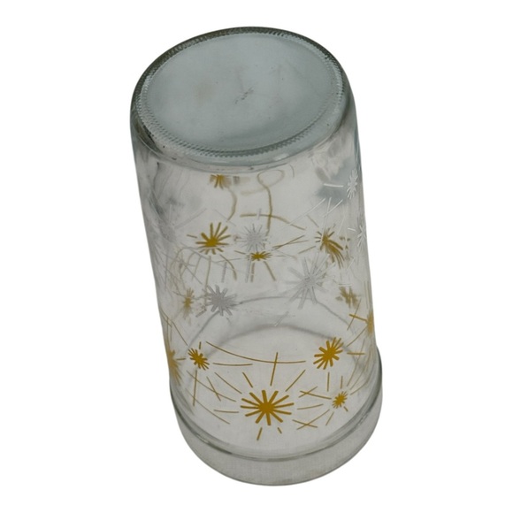 MCM 50s Vintage Atomic White And Yellow Starburst Glass - Picture 7 of 9